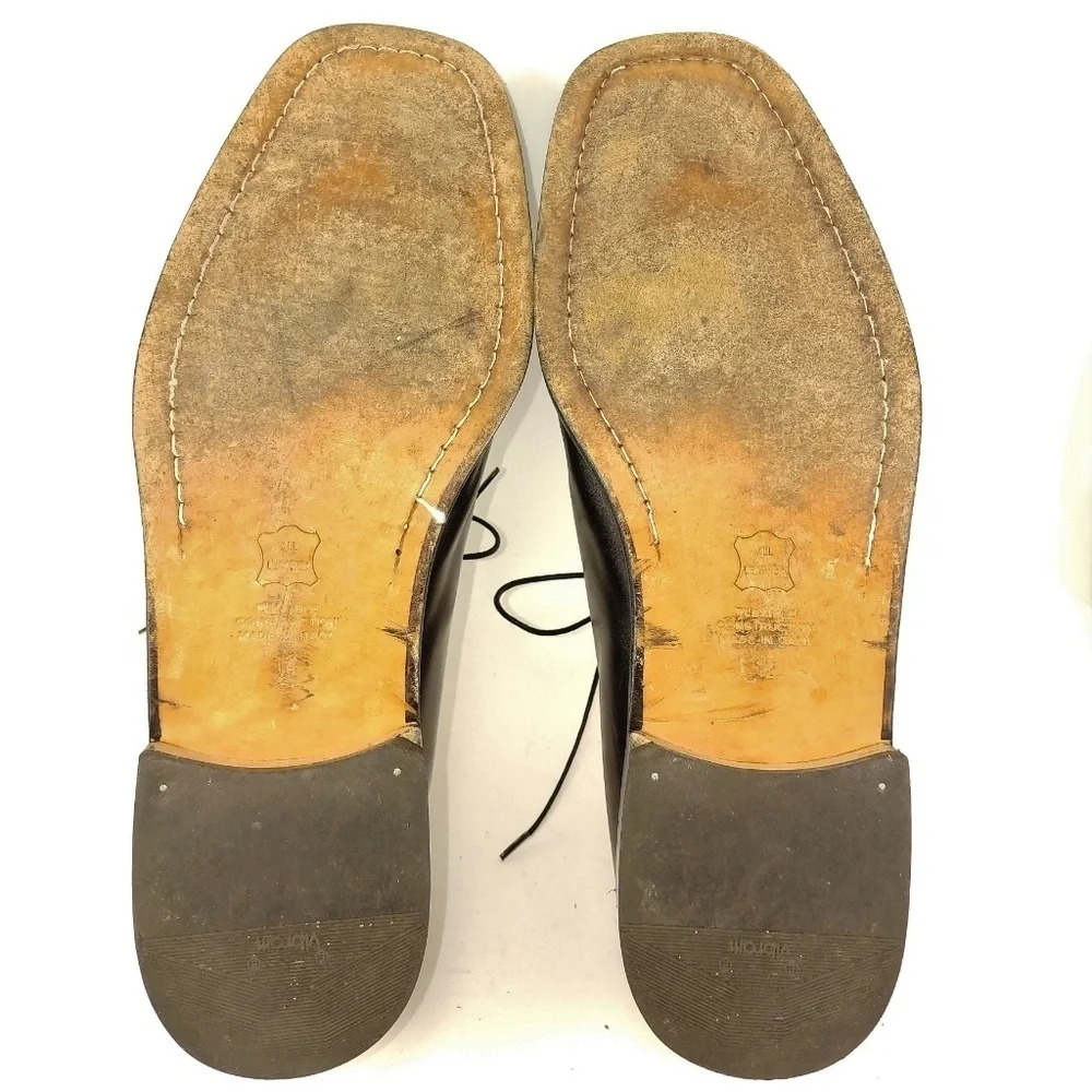Pronto Uomo Italy Black Bike Toe Derby Sz 12M